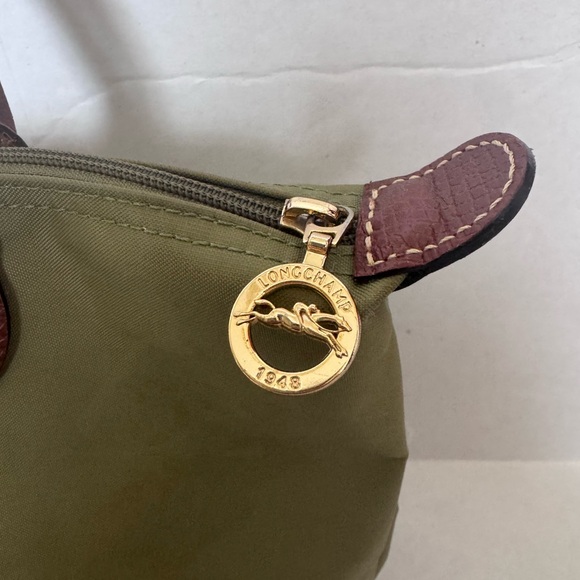 Longchamp Le Pliage Green Nylon Leather Bag *poor condition” - Picture 3 of 14